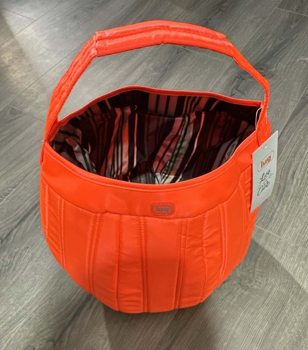 Lug Pumpkin Tote Coral Orange Quilted Bag